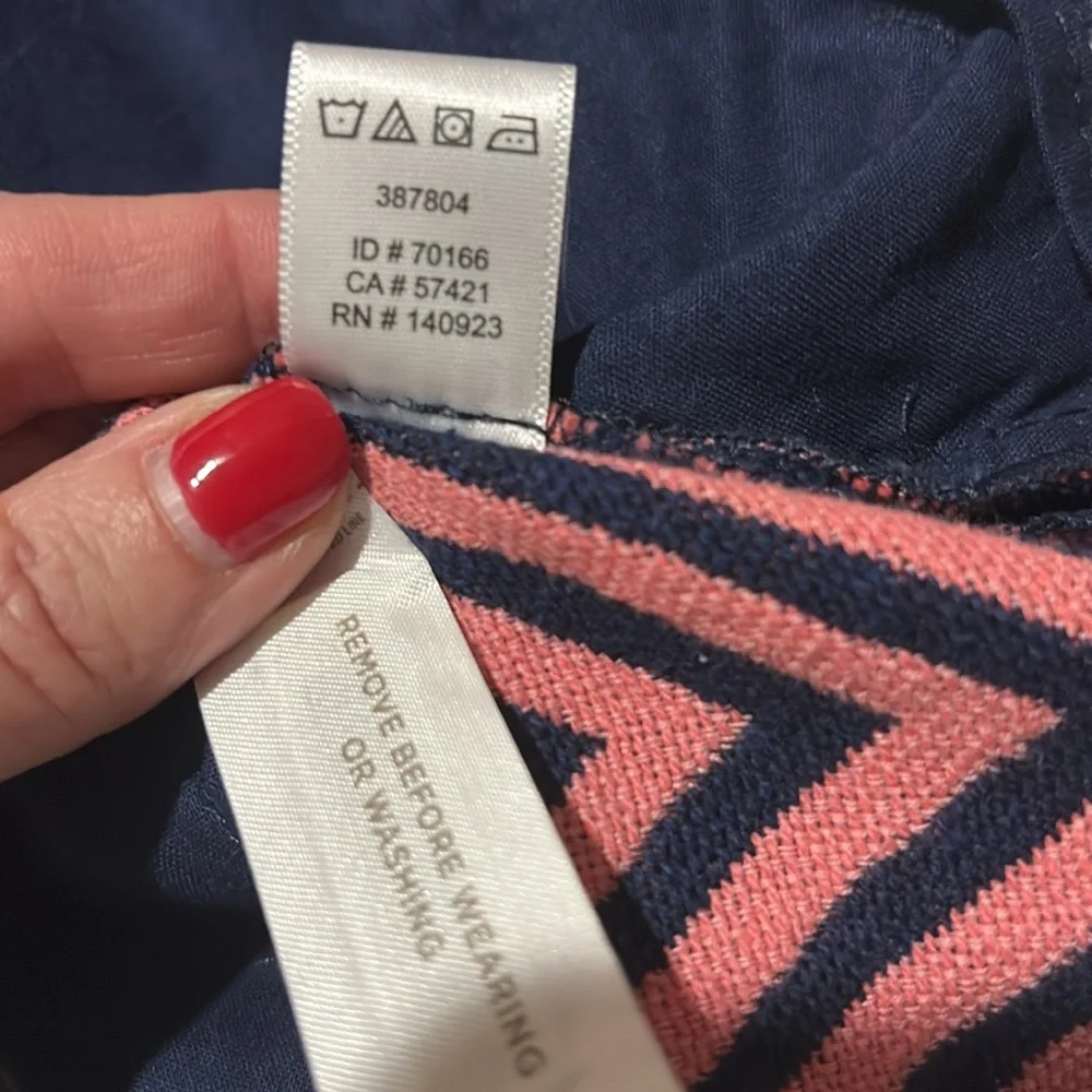 NWT LOFT SZ 8 Pink & Navy Chevron Riviera  Shorts - Picture 8 of 8